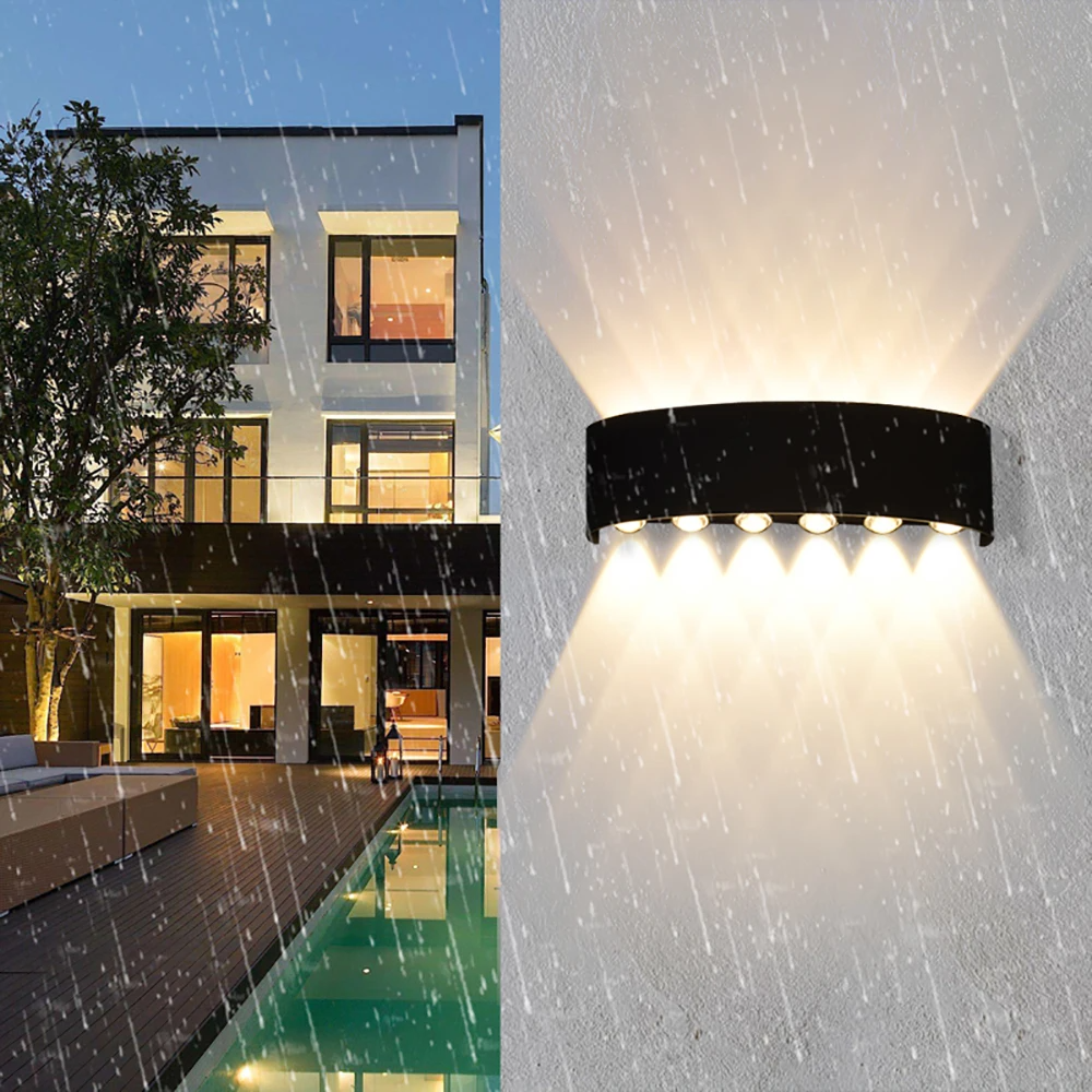 Black Outdoor Up-Down Wall LED Light