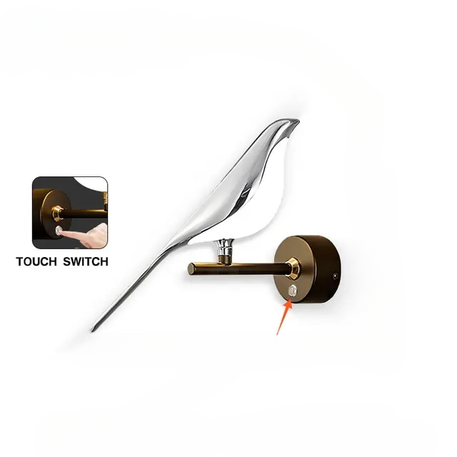 Magpie Bird Touch Switch LED Wall sconce