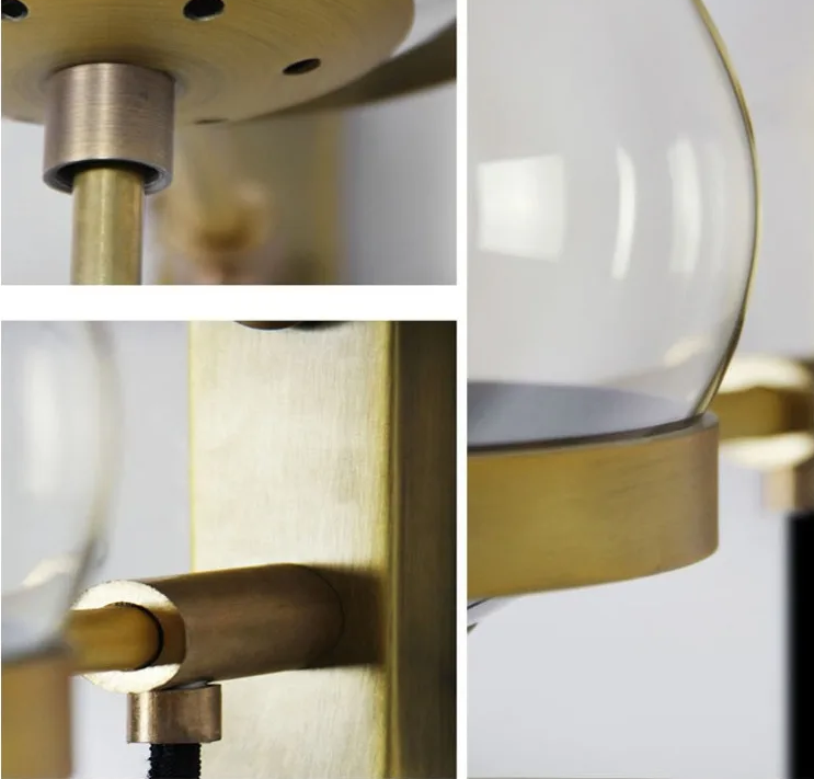 Mid-Century Modern Glass Wall Sconce Lights in Black Finish