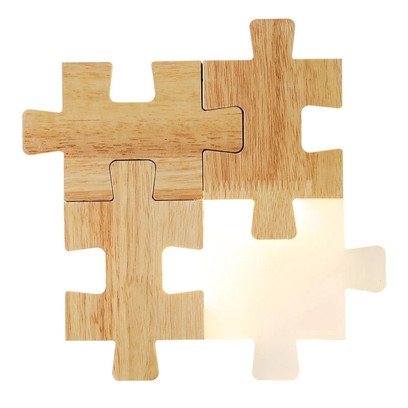 Nordic Solid Wood LED Wall Lamps