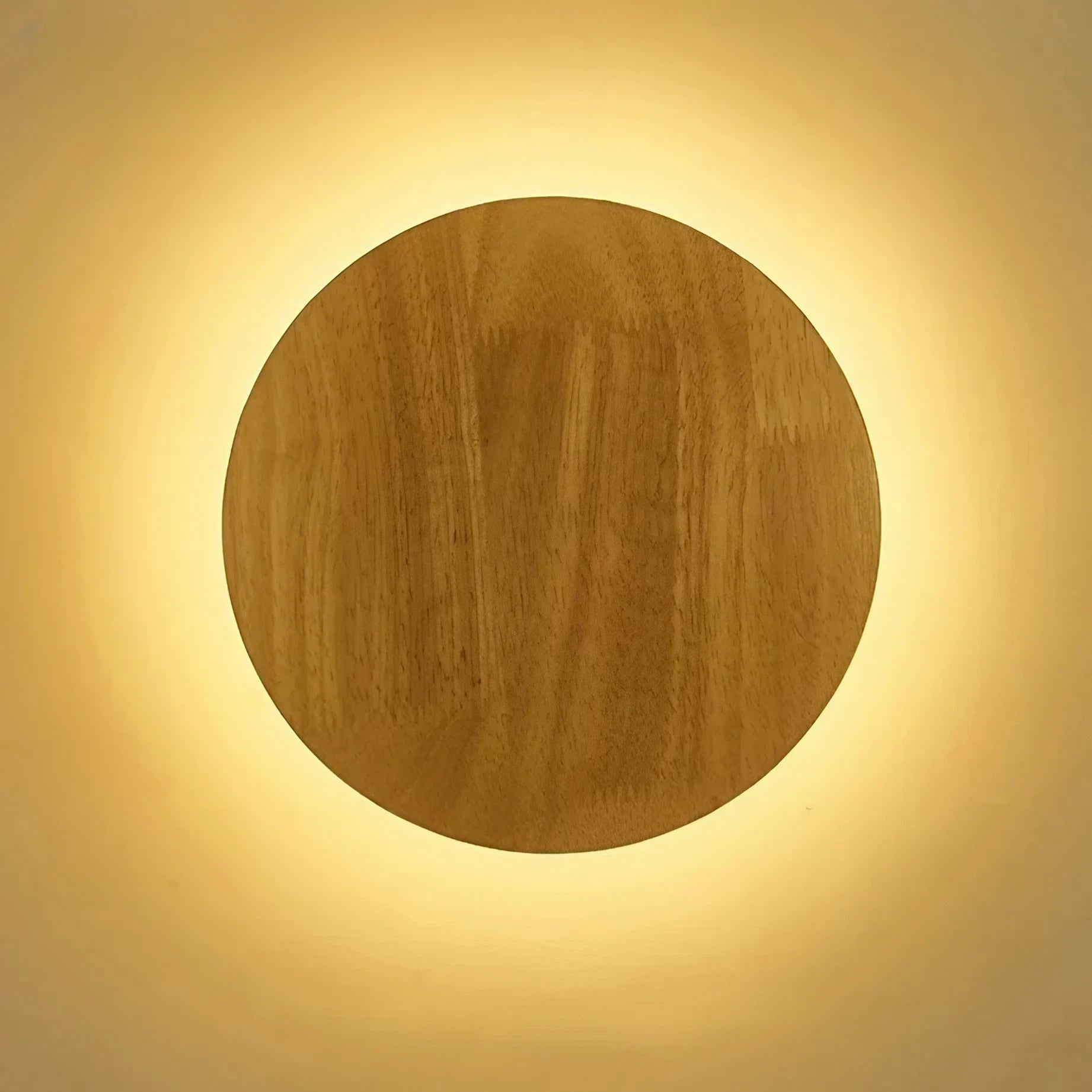 Scandinavian Elegance: Modern Wooden Circular LED Wall Lamp. Available in two sizes.