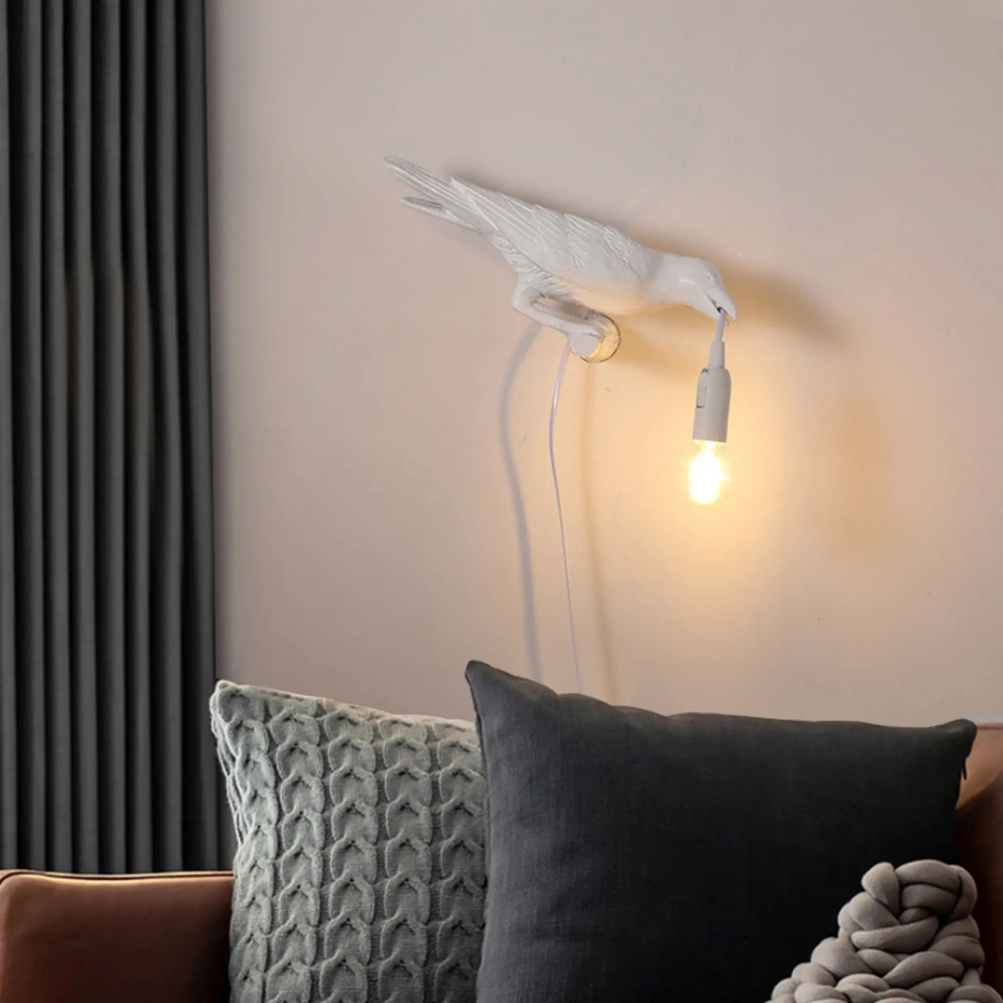 Artistic Raven Glow Lamp: Wall-Mounted Led Light Lamp. Available in black or white