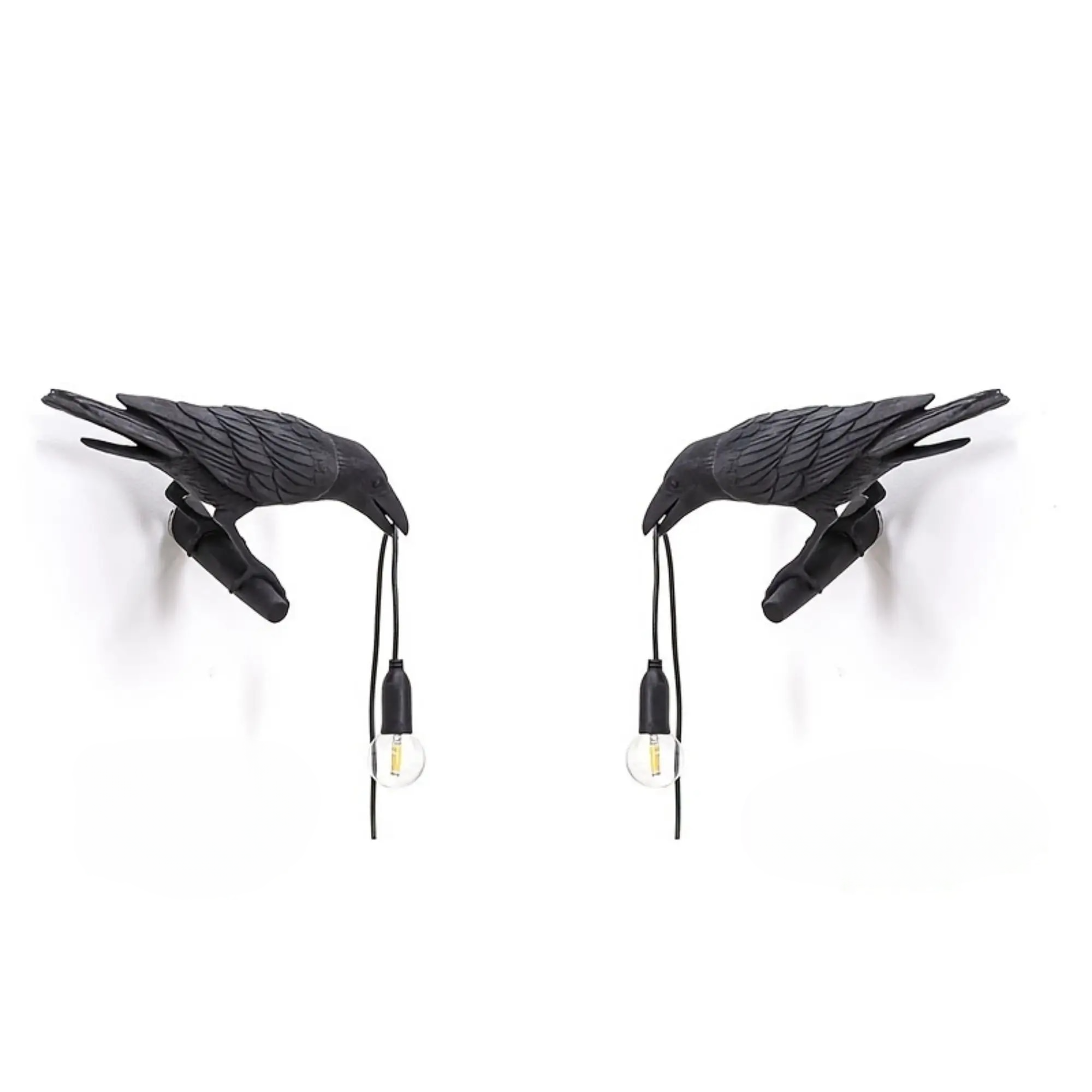 Artistic Raven Glow Lamp: Wall-Mounted Led Light Lamp. Available in black or white