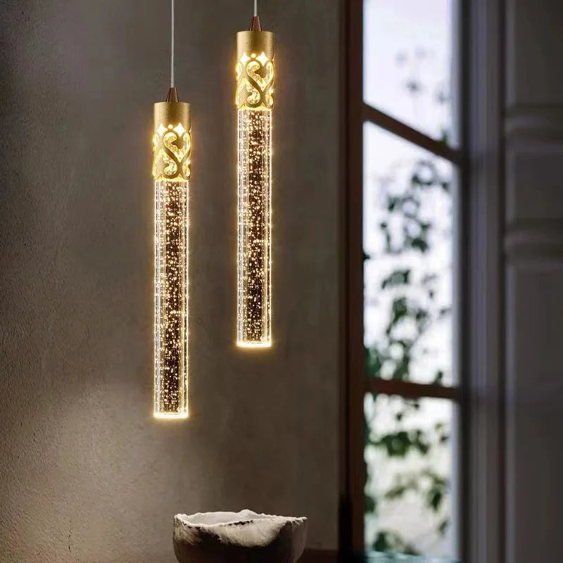 Modern Crystal tube Pendant Lamp