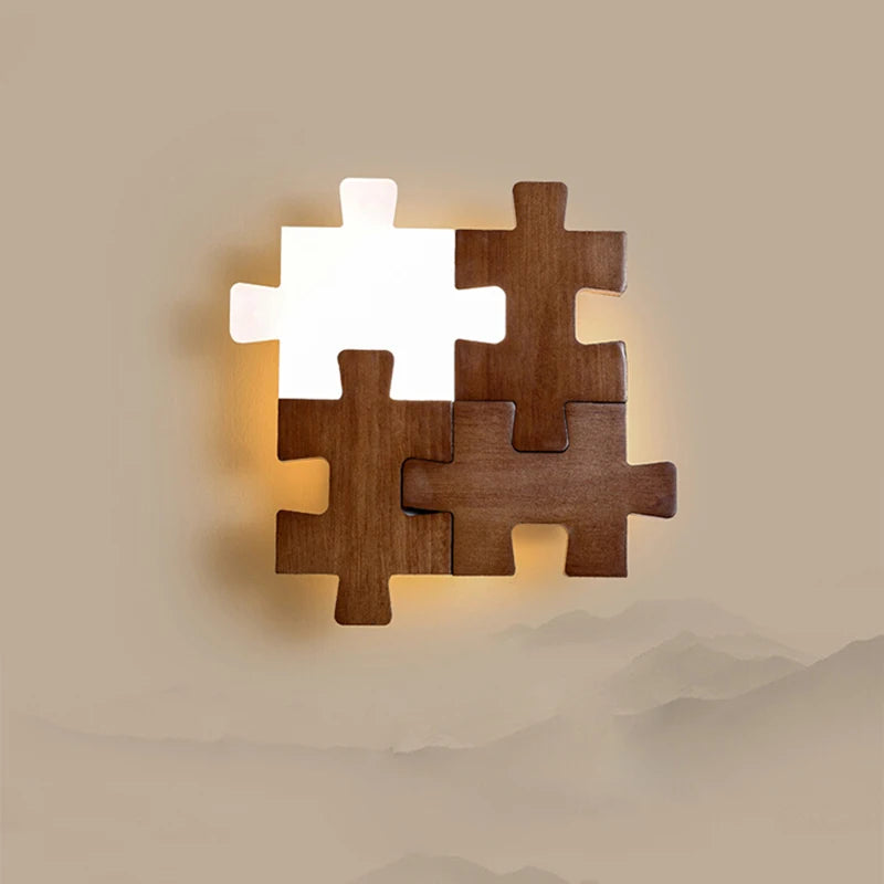 Nordic Solid Wood LED Wall Lamps