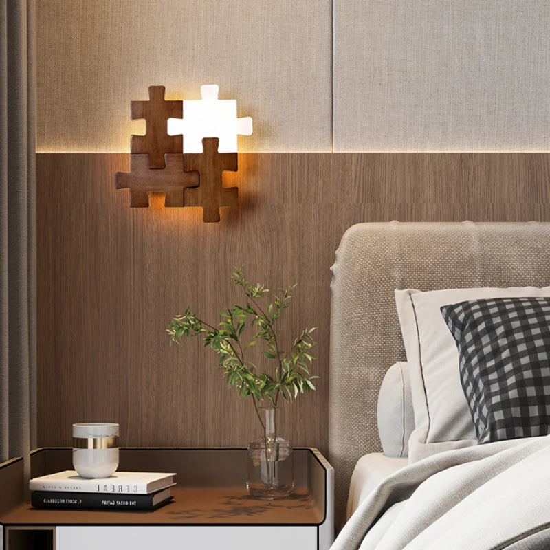 Nordic Solid Wood LED Wall Lamps