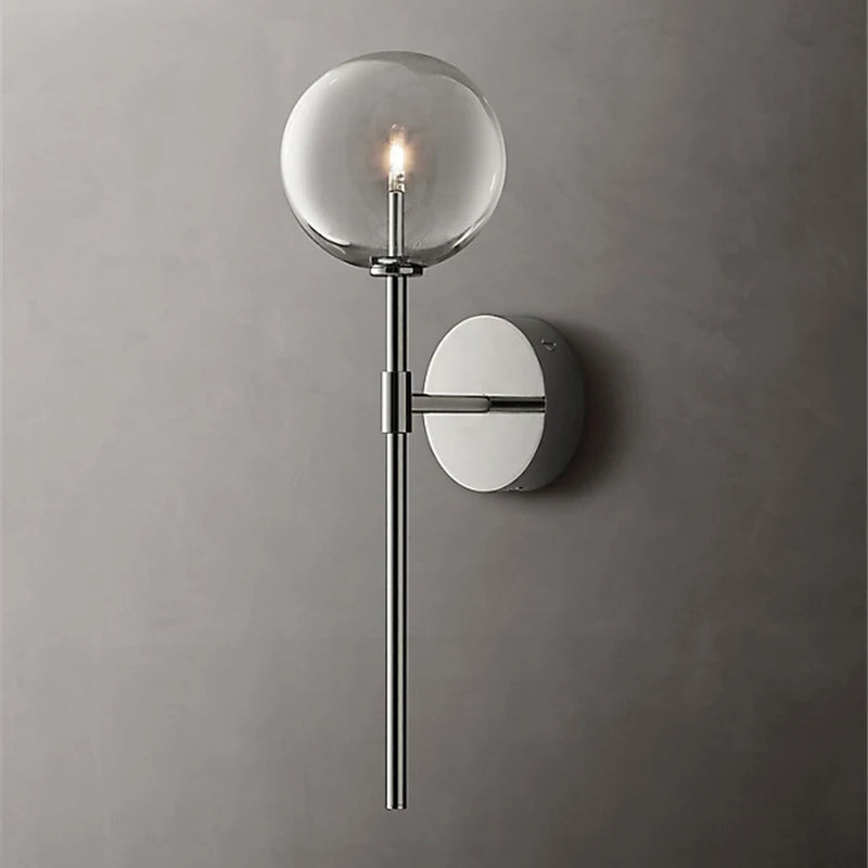 Camila Elegant Clear Glass 20.1" H Sconce in Brass, Black or Chrome