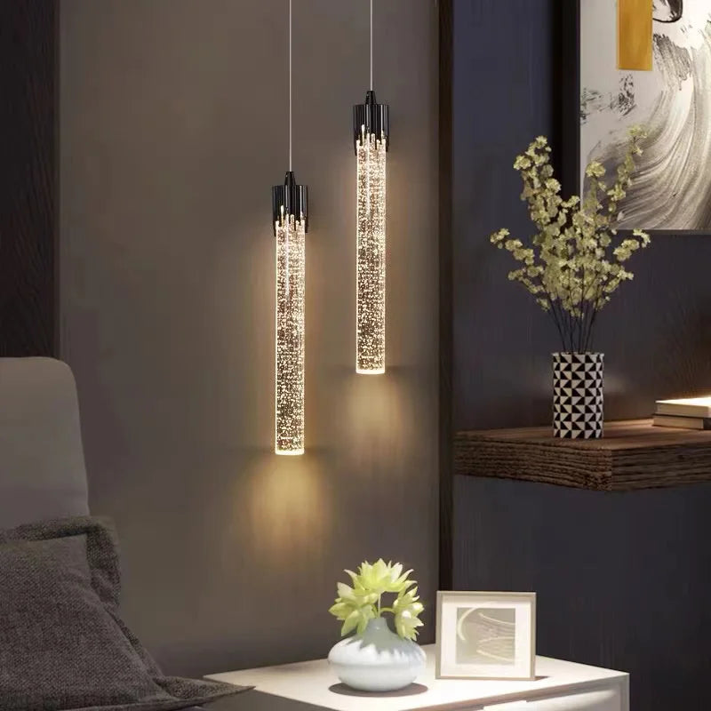 Modern Crystal tube Pendant Lamp