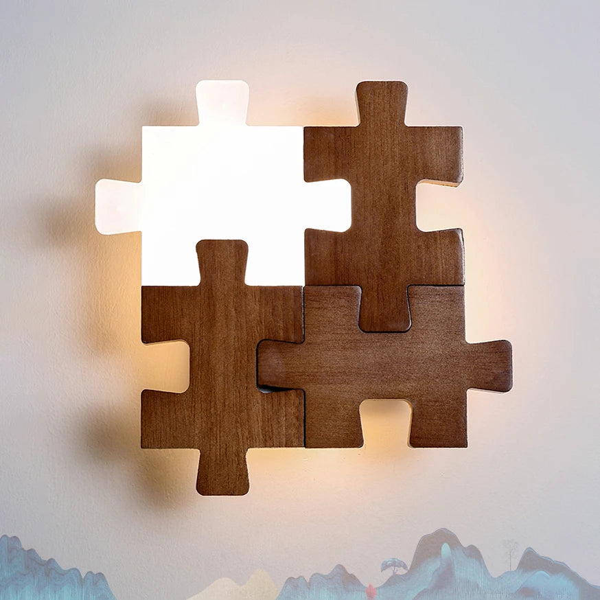 Nordic Solid Wood LED Wall Lamps