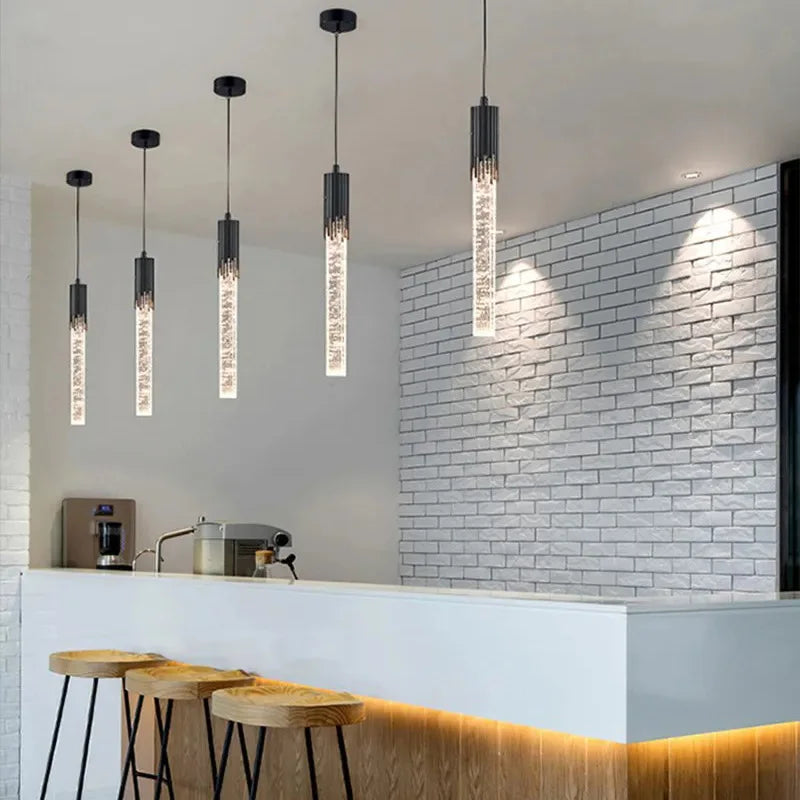 Modern Crystal tube Pendant Lamp