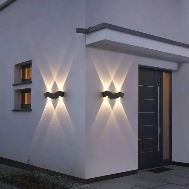 Outdoor/Indoor Minimalist Waterproof Wave Wall LED Mounted Light Sconce in 2 Colors