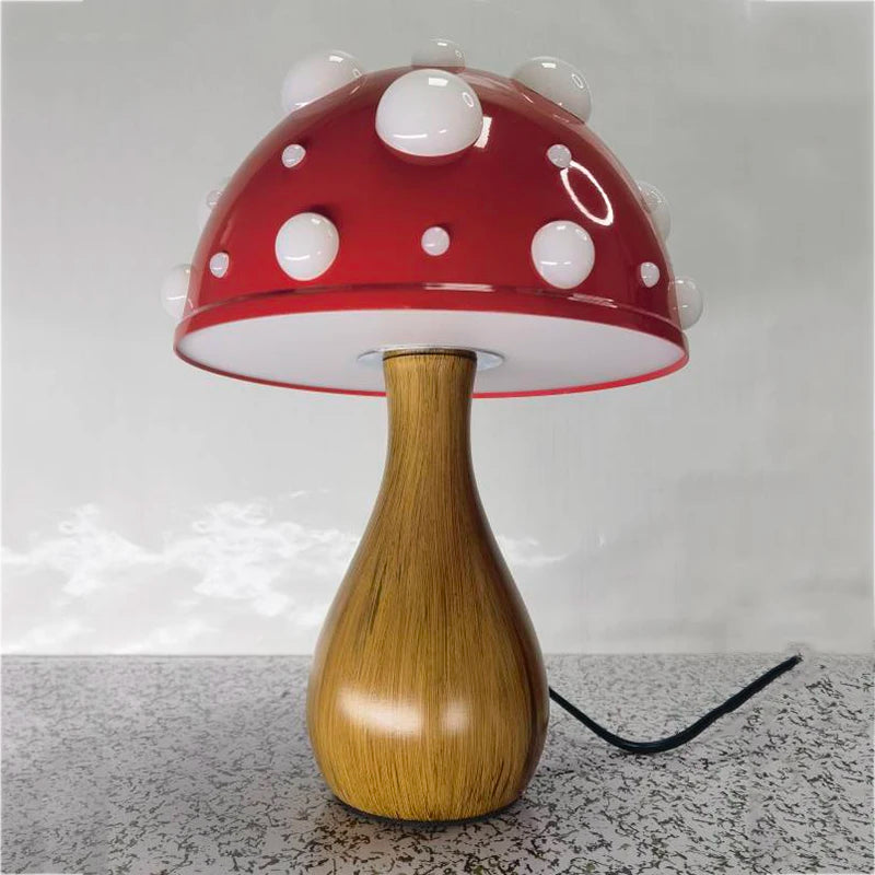 Creative Desk Amanita Mushroom LED Lamp in Duck Shape. Available in silver or gold finishes