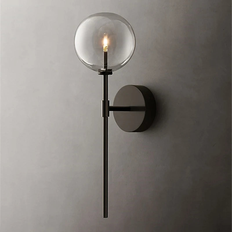 Camila Elegant Clear Glass 20.1" H Sconce in Brass, Black or Chrome