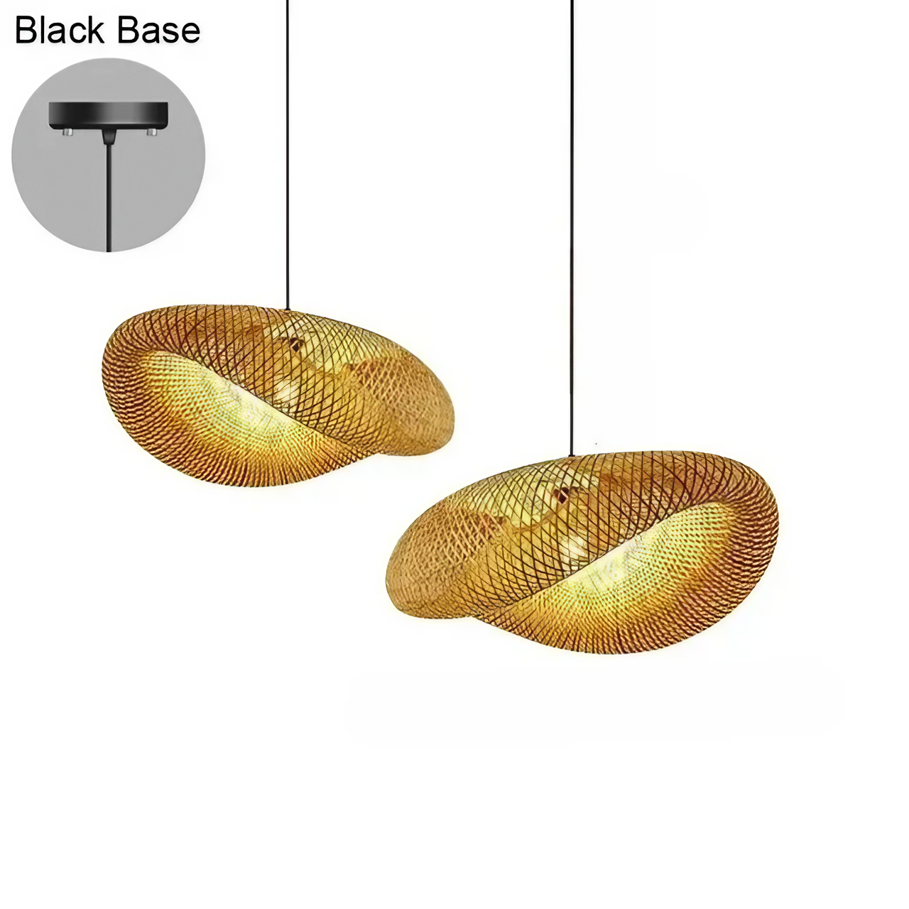 "Elara" Artisan Bamboo/Rattan Hand-Woven Ceiling Light -