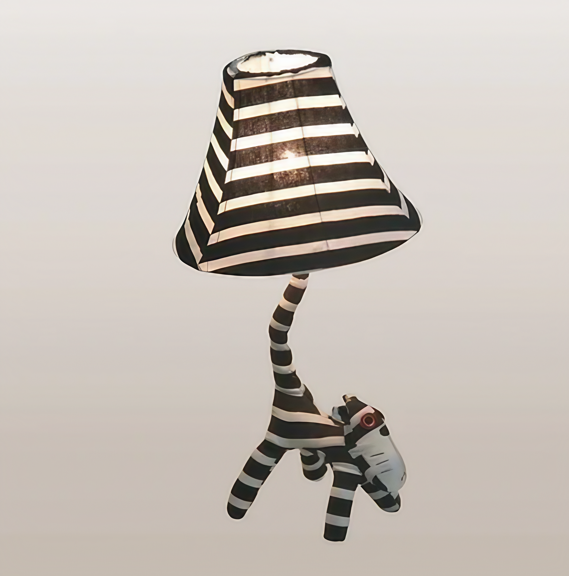 Fun Handmade Kids’ Cartoon Table Lamps – Soft Cotton Body Design. Choose between monkey or striped catebra