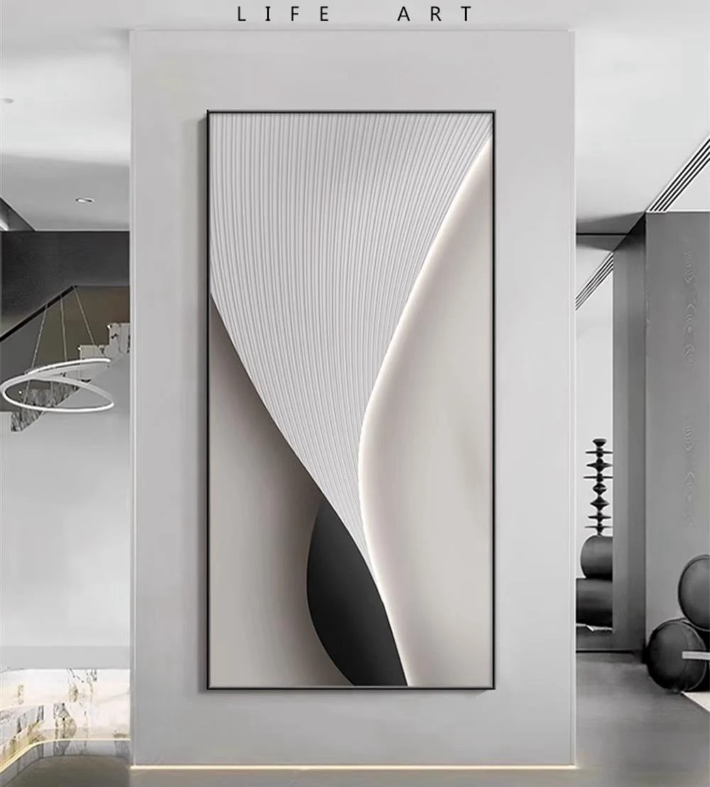 Modern Minimalist Wall Light Art – Abstract Curves with Ambient Lighting. Available in 3 configurations and 3 sizes