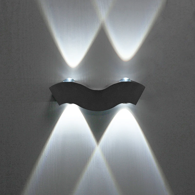 Outdoor/Indoor Minimalist Waterproof Wave Wall LED Mounted Light Sconce in 2 Colors