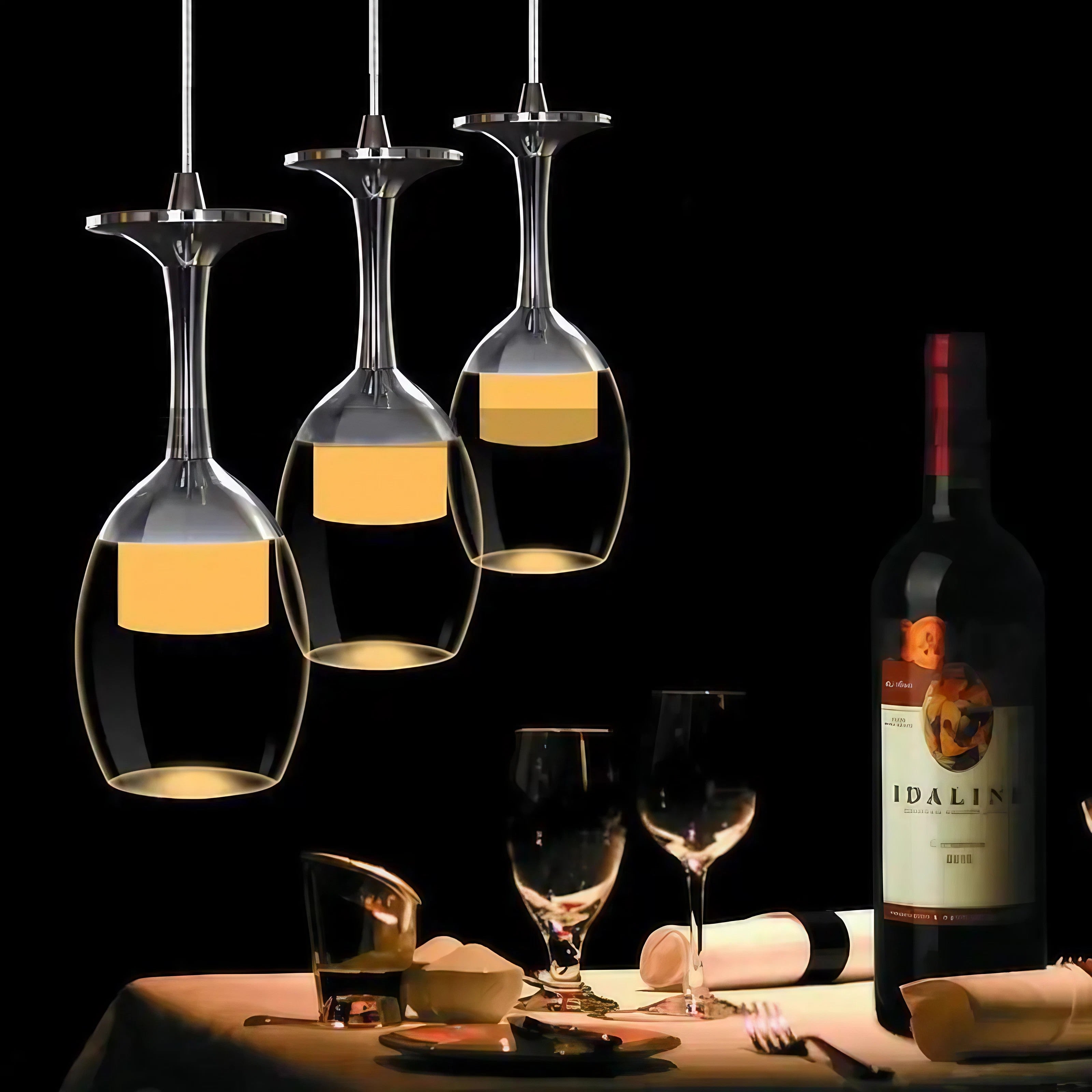 CP Chic Sommelier Glass Pendant Led Light Lamp