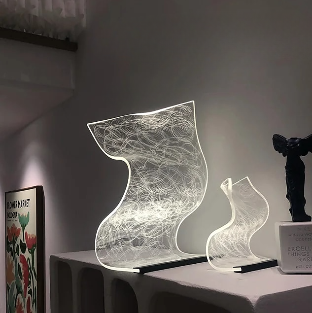 Unique Organic Glass Table LED Light