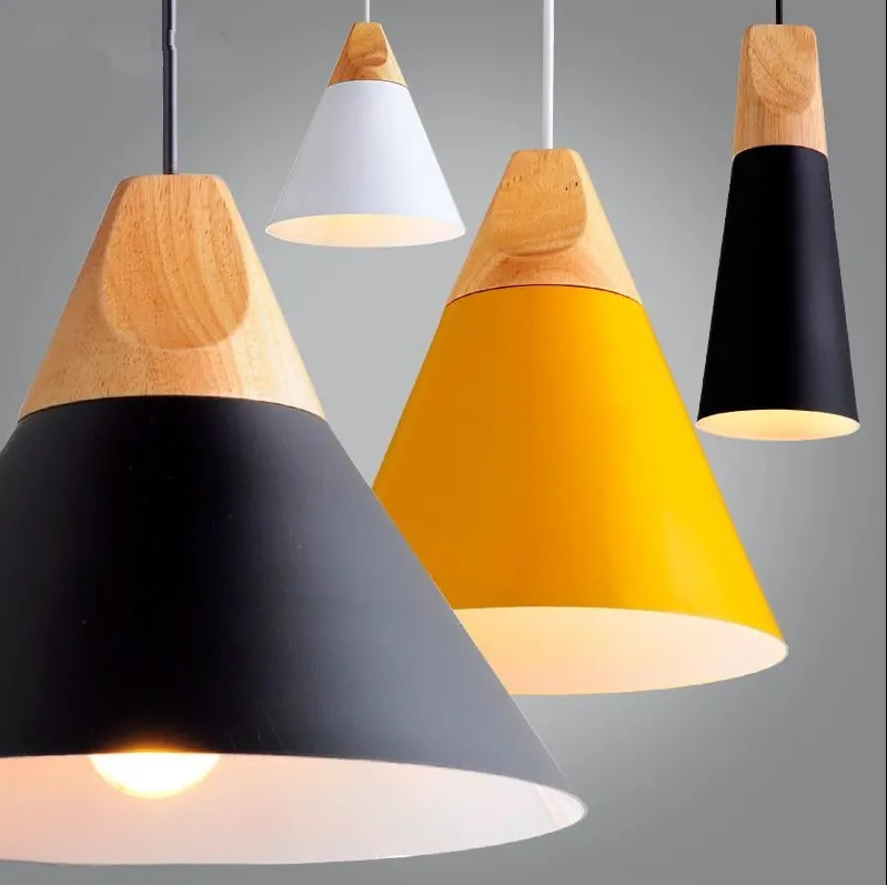 CP Eclat Minimalist Timber Accent Pendant Fixture