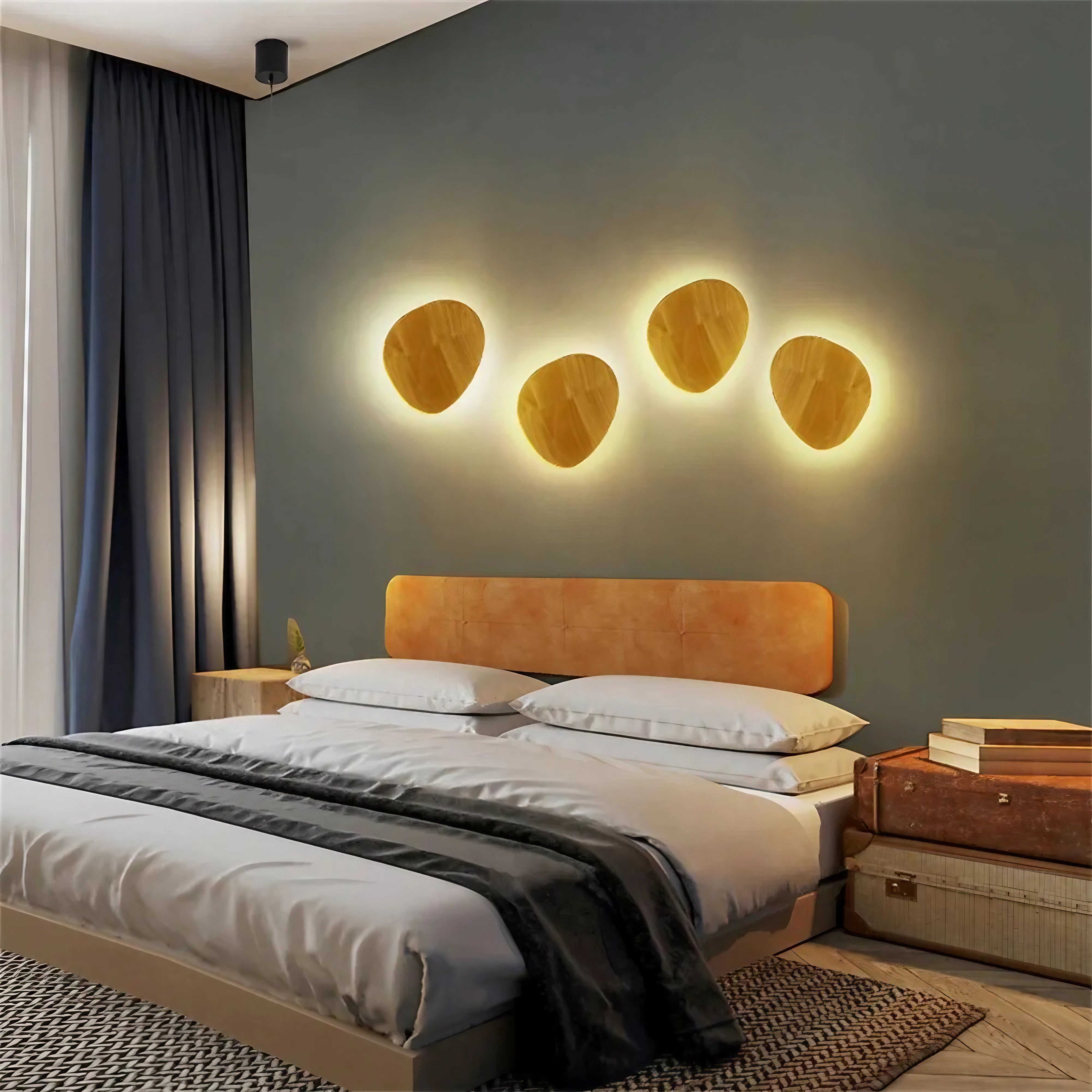 CP Scandinavian Elegance Modern Wooden Oval LED Wall Lamp