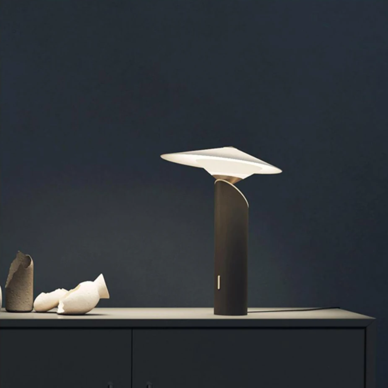 Celano Modern Table  21.7" in height LED Lamp - Creative Design. Available in black or white