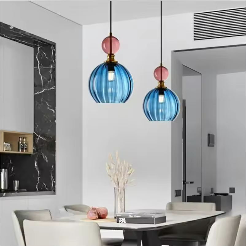 Vintage Glow Dual-Globe Pendant Lights – Colorful Elegance in Every Room