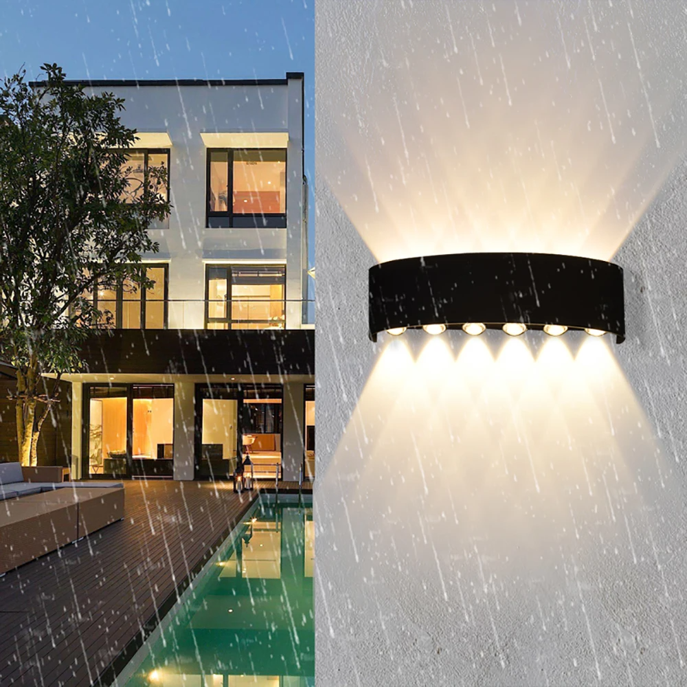 Black Outdoor Up-Down Wall LED Light 