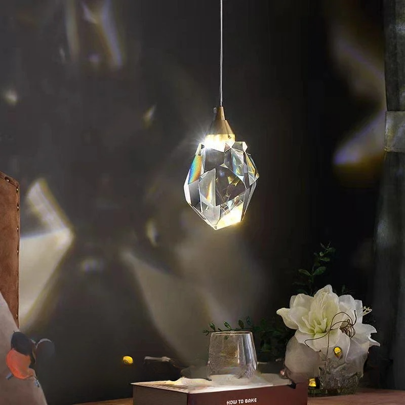 European Copper Crystal Pendant Light