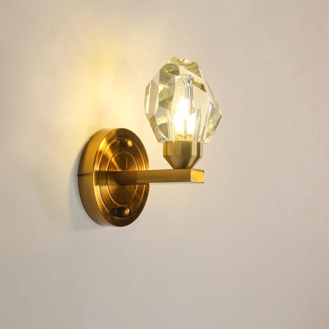 Classic Brass Wall Sconce or Hanging Wall Lamp with Crystal Shade – Timeless Home Accent