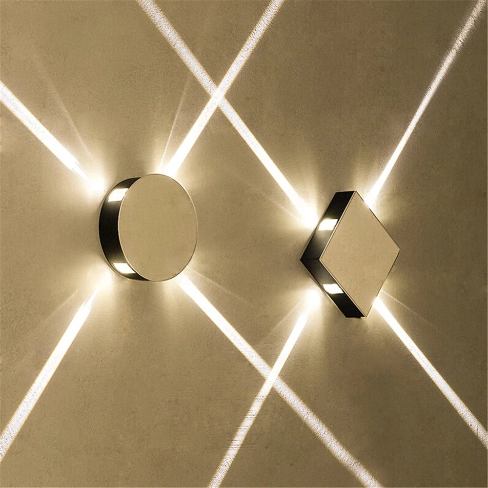 Creative Cross Star LED Square or Circular Wall Light