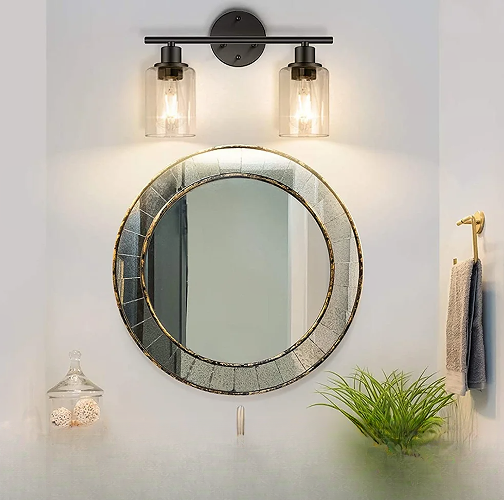 Vintage Industrial 2-Light Bathroom Vanity Light