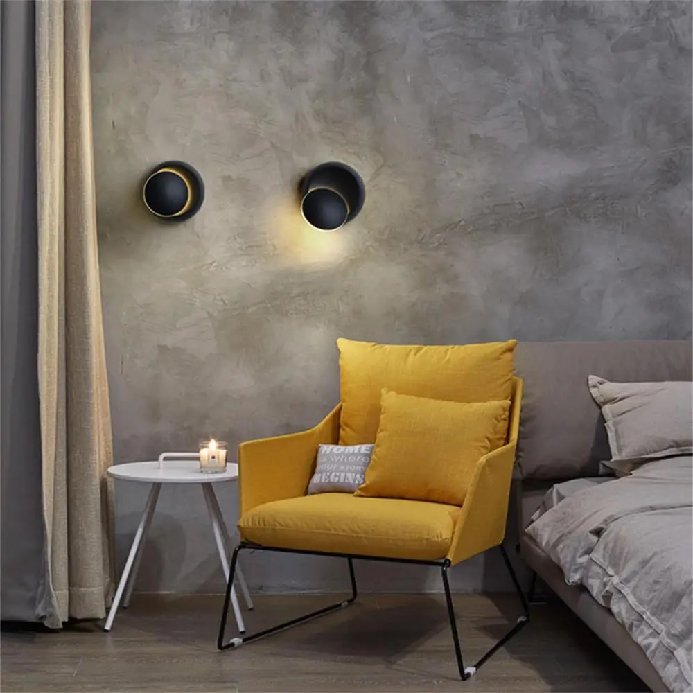 360-Degree Rotatable LED Wall Light - Adjustable Wall Sconce. In Black or White