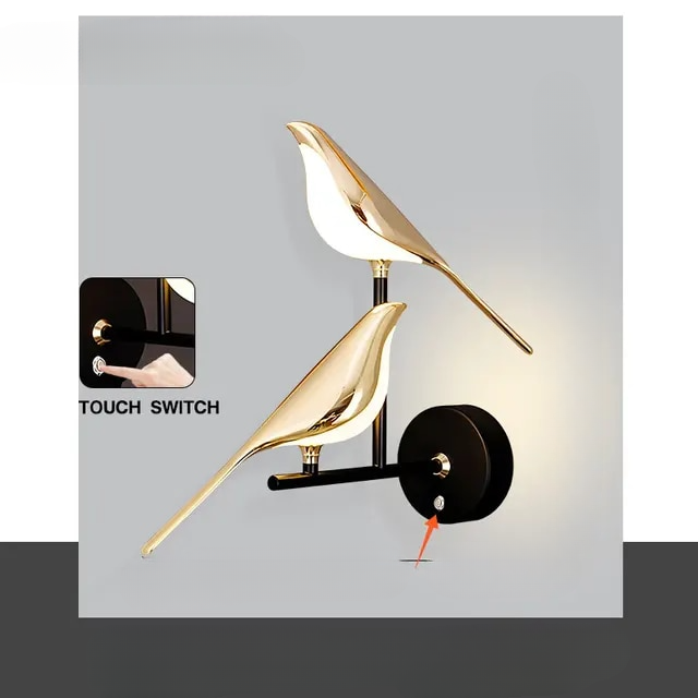 Magpie Bird Touch Switch LED Wall sconce