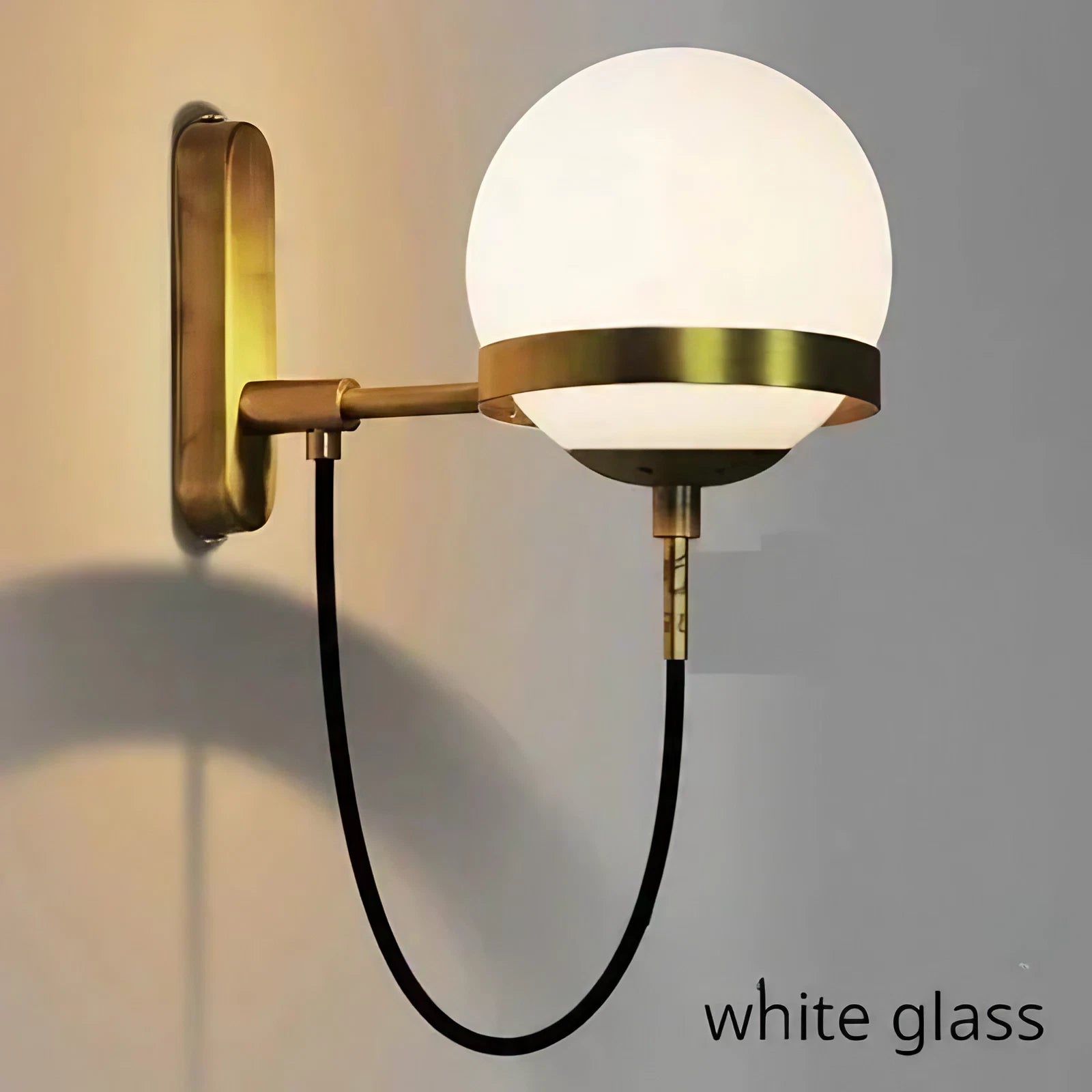 Mid-Century Modern Glass Wall Sconce Lights in Copper and Black Finish