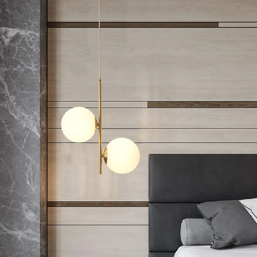 Contemporary White Matte Finish Glass Ball Pendant Ceiling Light in 2 Colors