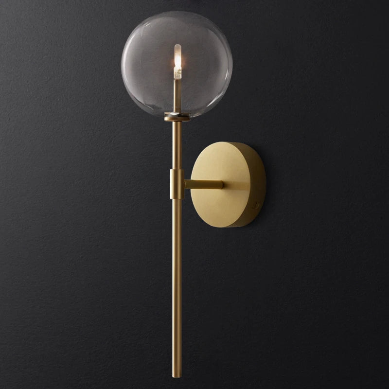 Camila Elegant Clear Glass 20.1" H Sconce in Brass, Black or Chrome