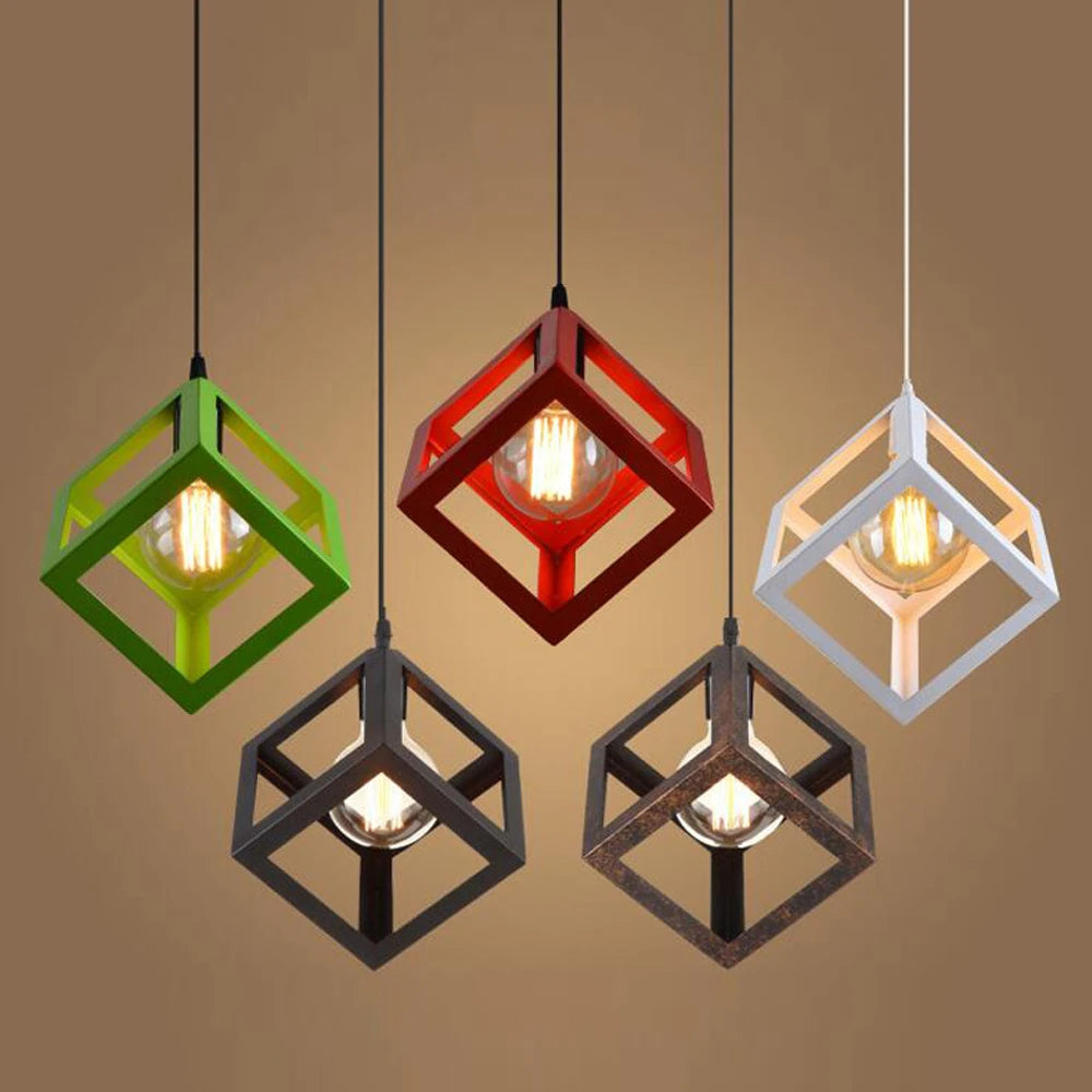 Iron Cube Ceiling Light Vintage Simple lamp