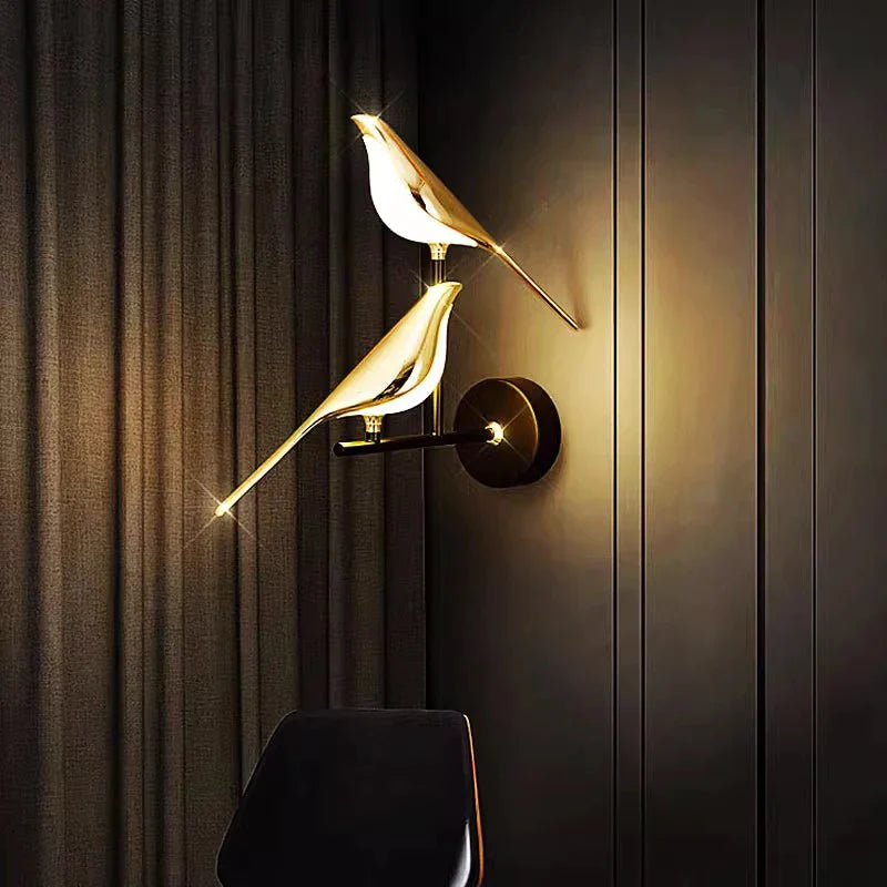 Magpie Bird Touch Switch LED Wall sconce