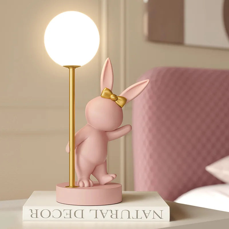 Soft Glow Bunny Night Light – Adorable LED Table Lamp for Kids. Available in pink or white