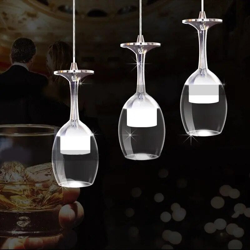 Chic Sommelier Glass Pendant Led Light Lamp