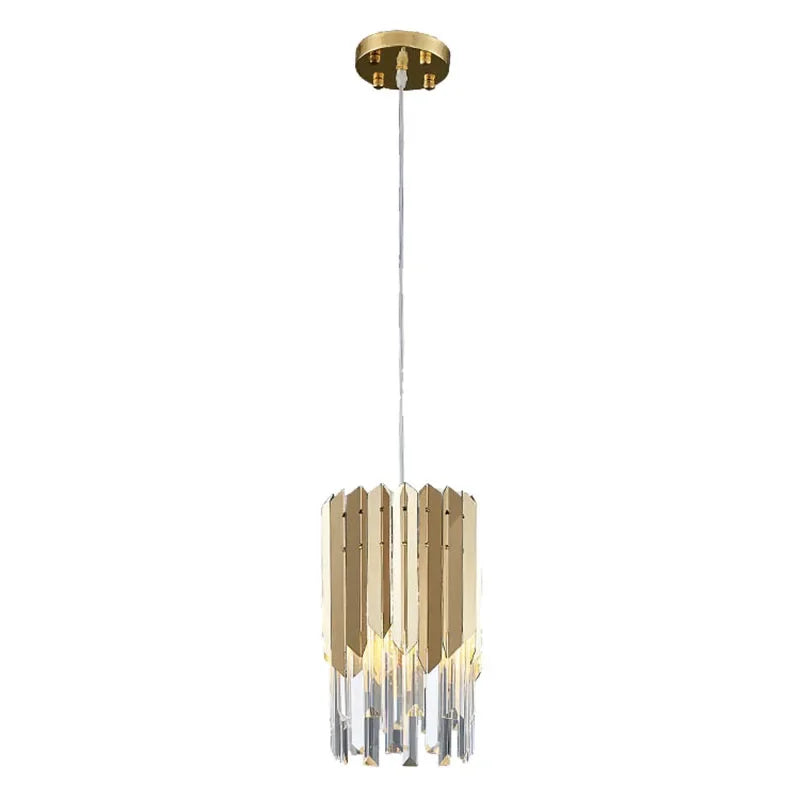 Sophisticated Gold Pendant Light with Cascading Crystals in Art Deco Style