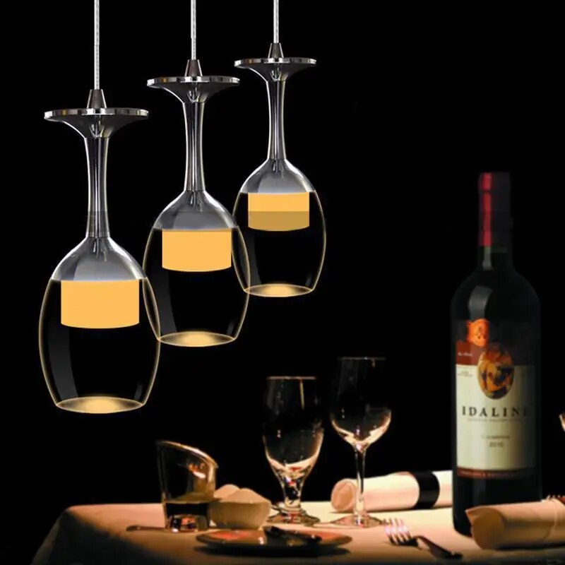 Chic Sommelier Glass Pendant Led Light Lamp