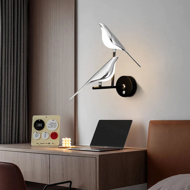 Magpie Bird Touch Switch LED Wall sconce