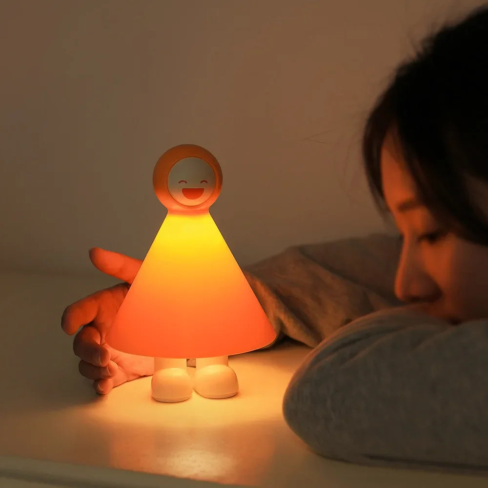 Happy or Sleepy Doll Night Lights – Soft Silicone Kids’ Bedside Lamps