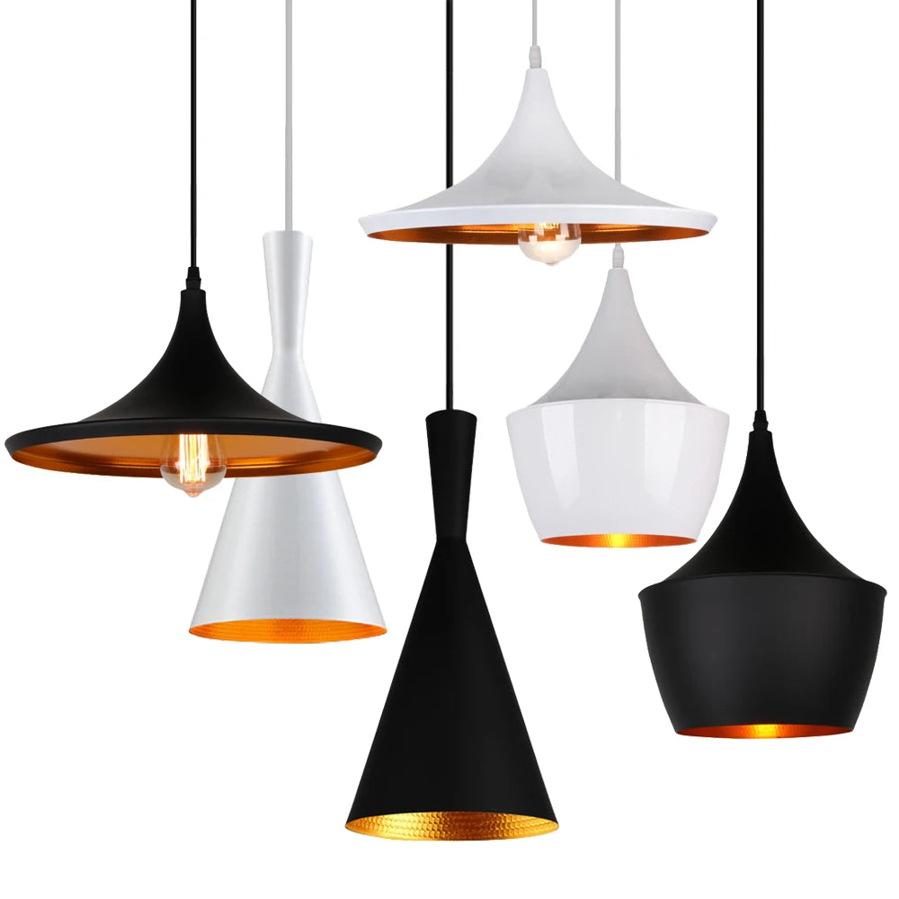 "Eclat" Pendant Lights Series - Modern Chic Black or White  Clean and Functional Design