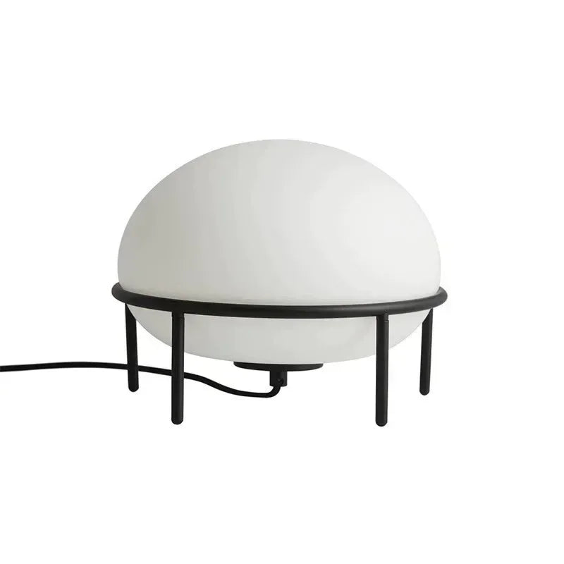 Minimalist Dome Table Lamp – Frosted Glass & Metal Base