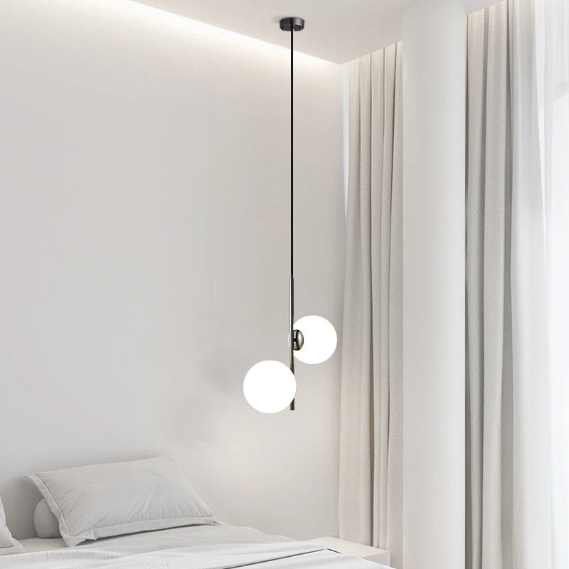 Contemporary White Matte Finish Glass Ball Pendant Ceiling Light in 2 Colors