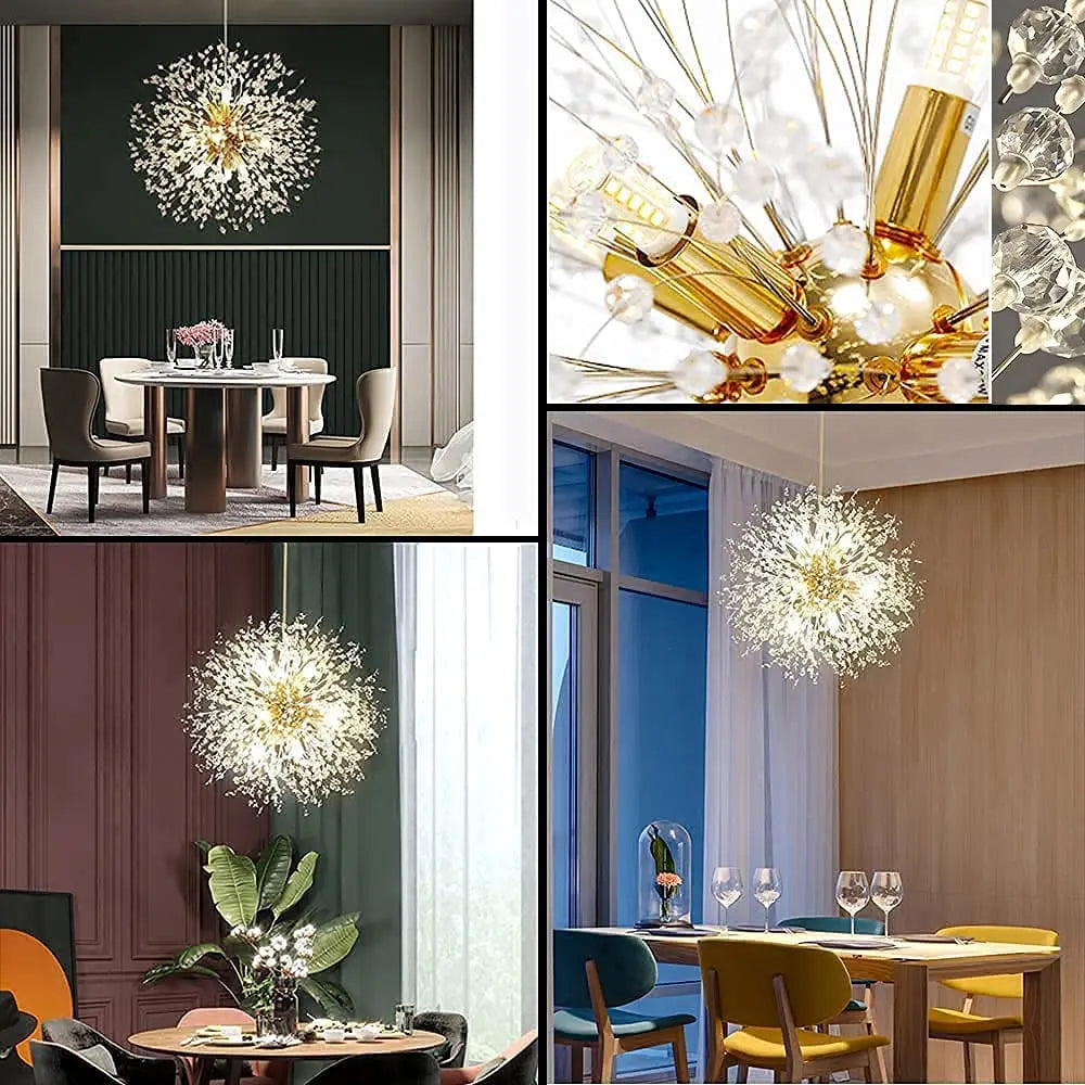 Dandelion Bloom Crystal Chandelier - Modern Pendant LED Lighting