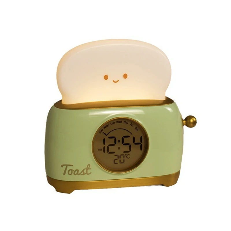 A Slice of Cozy Light: Kids' Digital Alarm Clock with LED Night Light and Temperature Display